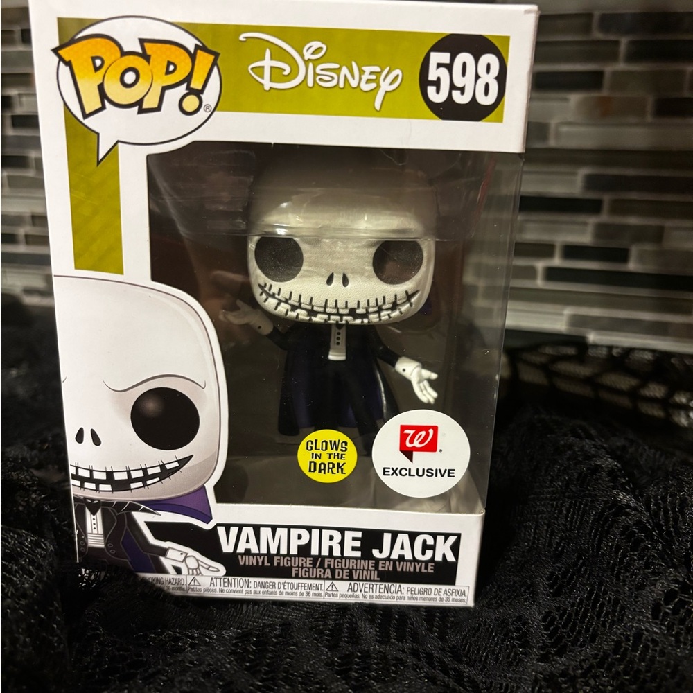 NWT In box. Funko Pop! Vampire Jack 598 Glows in the Dark Nightmare Bf Christmas